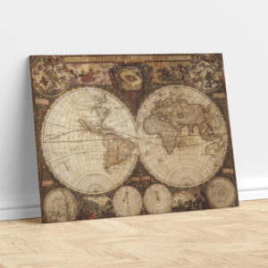 Old World Planisphere – Vintage Map Painting Print