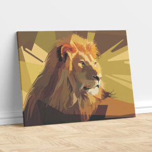 Geometric Lion – Digital Painting Print