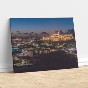 Victoria Skyline with Cittadella at Night – Gozo